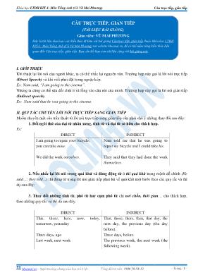 Tài liệu Câu trực tiếp, gián tiếp - Vũ Mai Phương